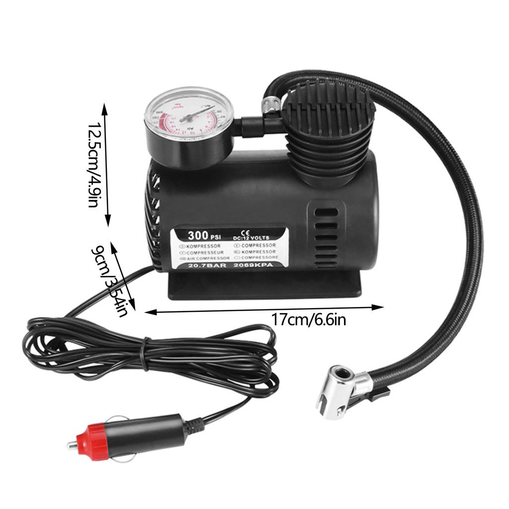 300PSI 12V Mini Air Compressor Auto Car Electric Tire Air Inflator Pump Car Accessories