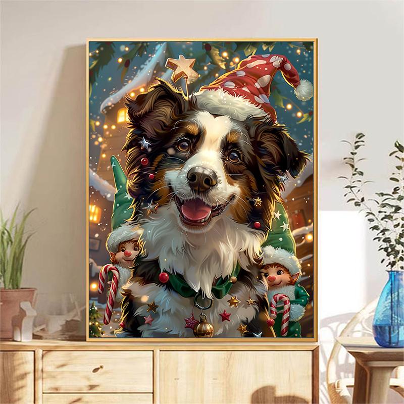 5d DIY Алмазная картина вышивка крестом Рождество щенок Алмазная вышивка животное собака мозаика полный круглый дрель домашний декор