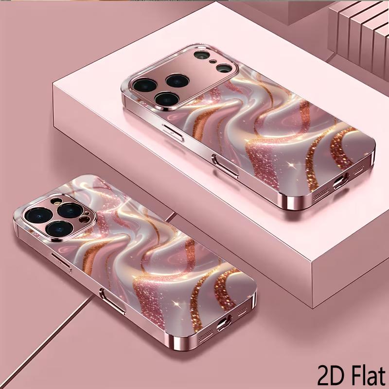 OldSilk 2DПлоская Для iPhone17 18 16 15 14 13 12 11 Pro Max XS XR 8 7Plus Чехол для телефона Ударопрочный Защитная задняя крышка