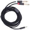 3683 Adapter Cable Cotton Woven Mesh 3.5mm Male to Dual 6.35mm Audio Tuning Speaker Adapter Cable3m 9.8ft