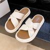 New Platform Slippers Women's Summer Out Wear Versatile Cross Fashion Beach Casual Slippers