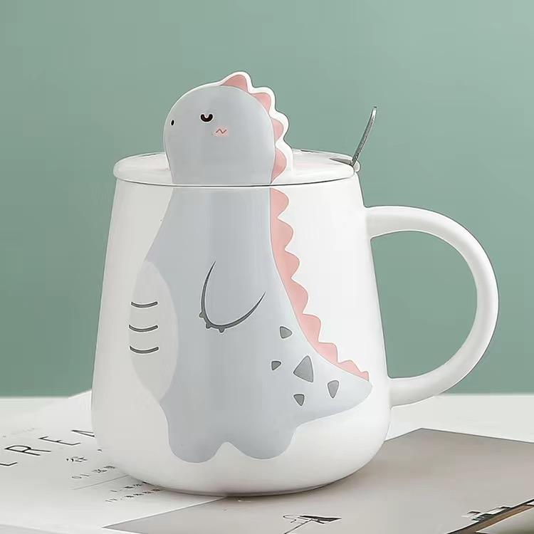 Кружка с рисунком динозавра, милая индивидуальная керамическая чашка, кофейная чашка, чашка для молока, чашка для воды, набор для питья