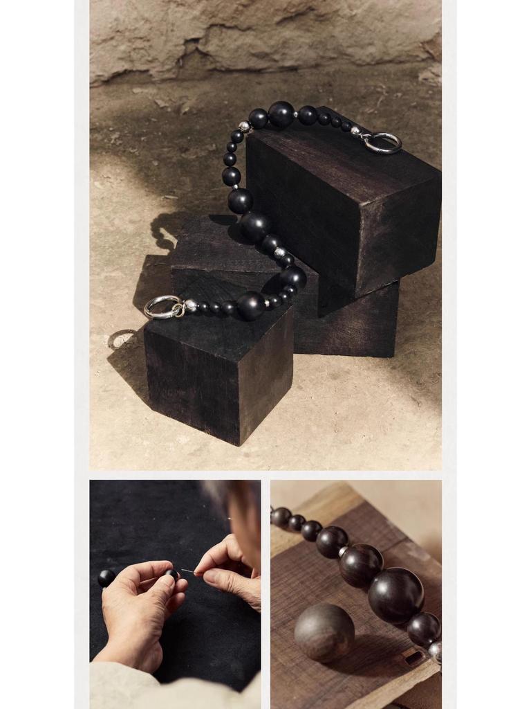 Songmont Сандаловое дерево Время на пляже Сумка-тоут с бисерным шармом Аксессуар