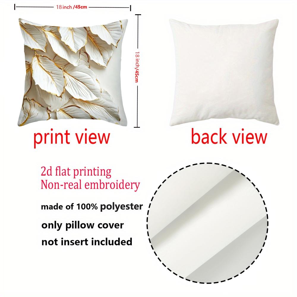 Двумерные плоские набивные чехлы на подушки с узором из листьев для домашнего декора Полиэстеровая наволочка, декоративная наволочка для дивана Подушка для изголовья