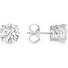 Jewels Prim 4.00 Ct Round Cut VVS1/D Lab Created Stud Earrings 14K White Gold 8mm Push Back