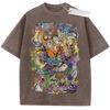Vintage Washed Tshirt Pokemon Anime Characters Oversized Print Streetwear Fashion Casual Daily Wear Party Campus