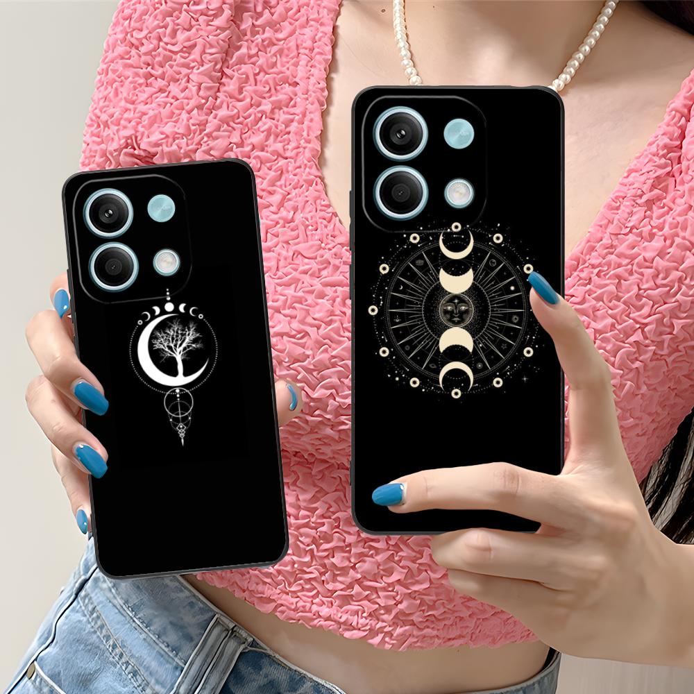 Чехол для мобильного телефона Солнце Луна для Xiaomi Redmi Note 14 13 12 11 S Pro Plus 4G 5G Цветная печать Чехол Роскошный Чехол Красивый