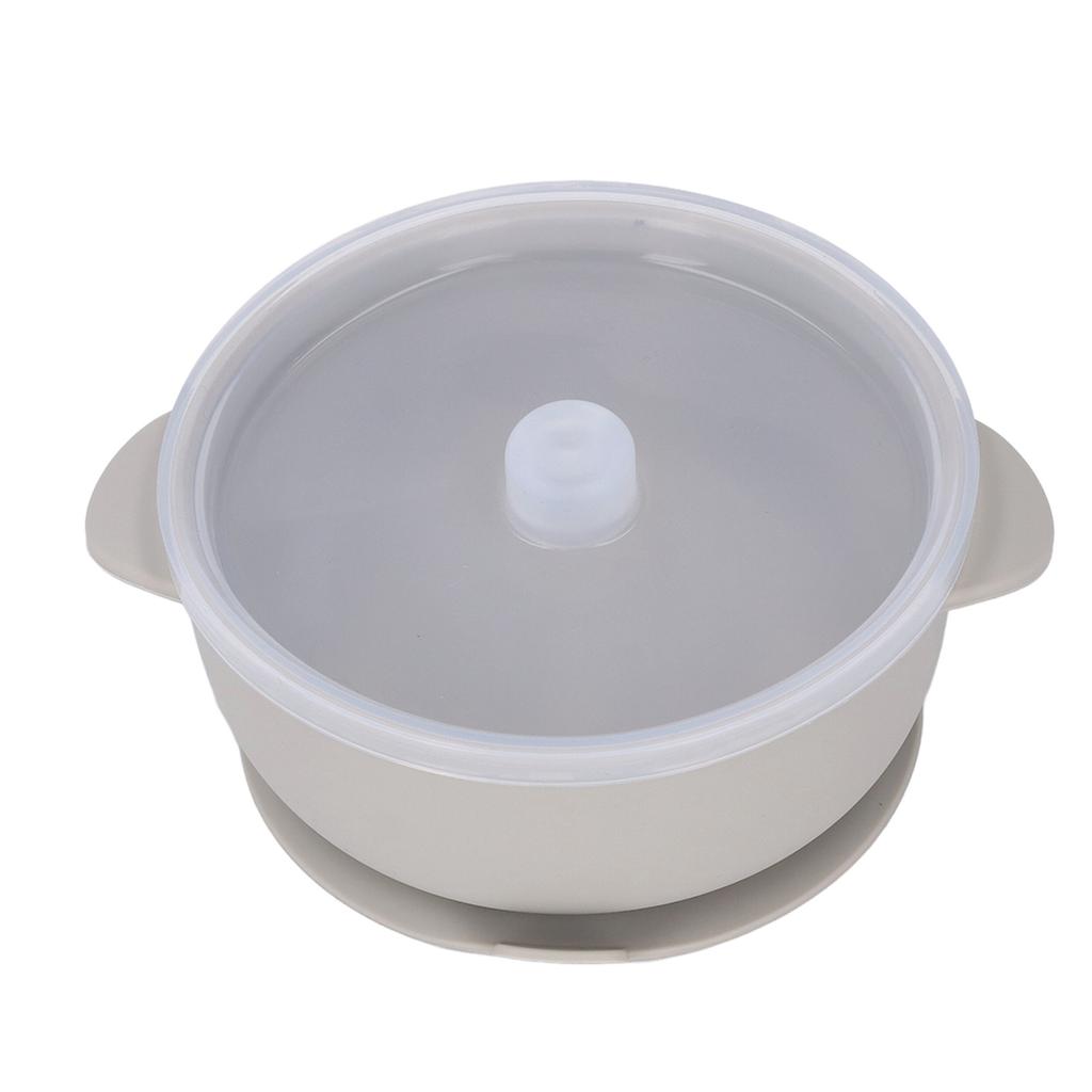 Baby Silicone Bowl Strong Suction Dishwasher Safe Toddler Self Feeding Bowl with Lid for Toddlers