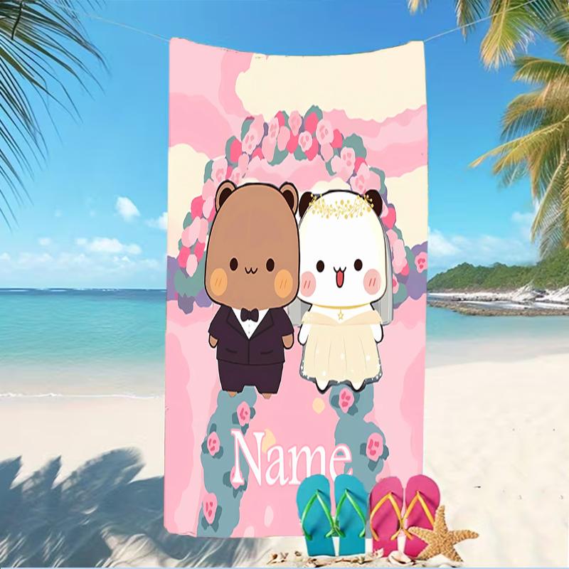 Customizable personalized beach towels Bubu Dudu themed designs.Suitable for the beach, yoga, sports;ideal as beach accessories