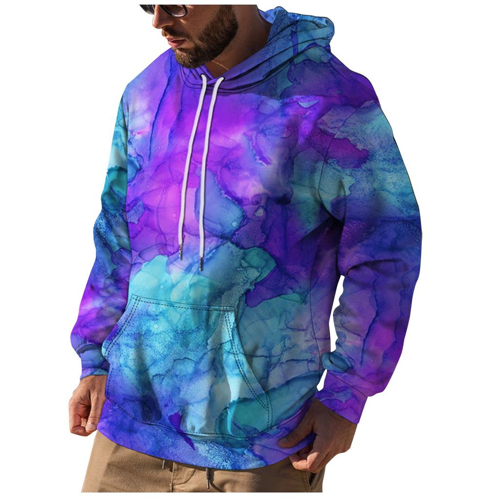 Men's Loose Printed Hooded Sweatshirt Men's Casual Fashion Sports Sweatshirt