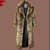 Women's Leopard Fur Coat Marten Overcoats Long Fashion Casual Top European and American Loose Plus Size Warm Windbreaker