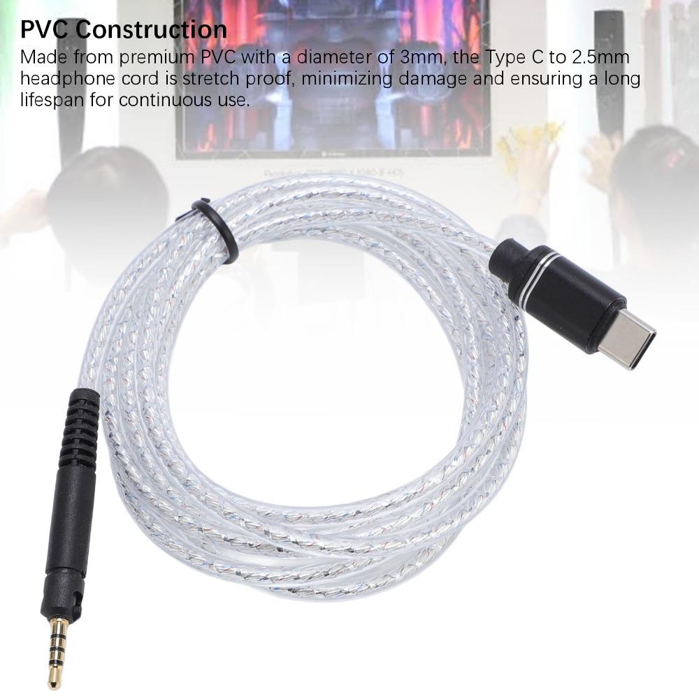 Гибкий USB-C кабель для наушников 2,5 мм для M30X M40X M50X для проводных наушников HD598 599 HD558