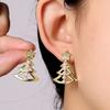 Huitan Unique Design Christmas Tree Earrings Imitation Pearl for Women Temperament Sweet Girls Earrings New Year Party Jewelry