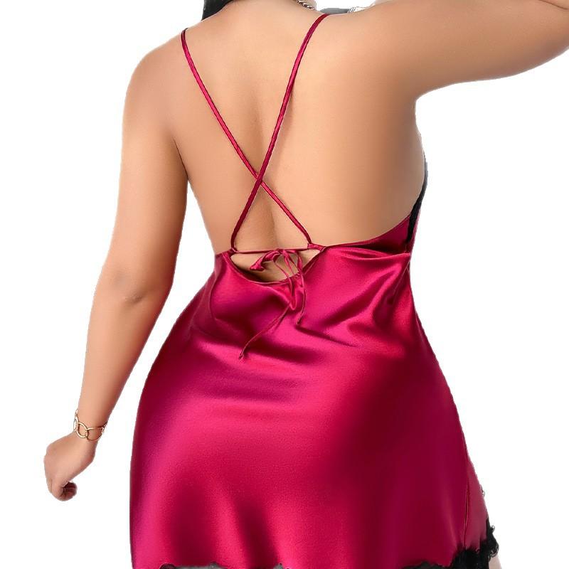 Весенне-летняя пижама, женская кружевная сексуальная ночная сорочка-халтер большого размера, комплект ночной сорочки, домашняя одежда, женский утренний халат