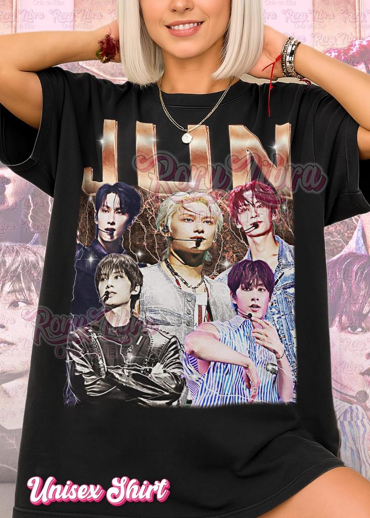 Jun Bootleg Shirt and kids tshirt, Vintage Kpop Idol Singer Performer Seventeen Tee, 90s Retro Throwback T-Shirt and kids tshirt, Jun Sweater