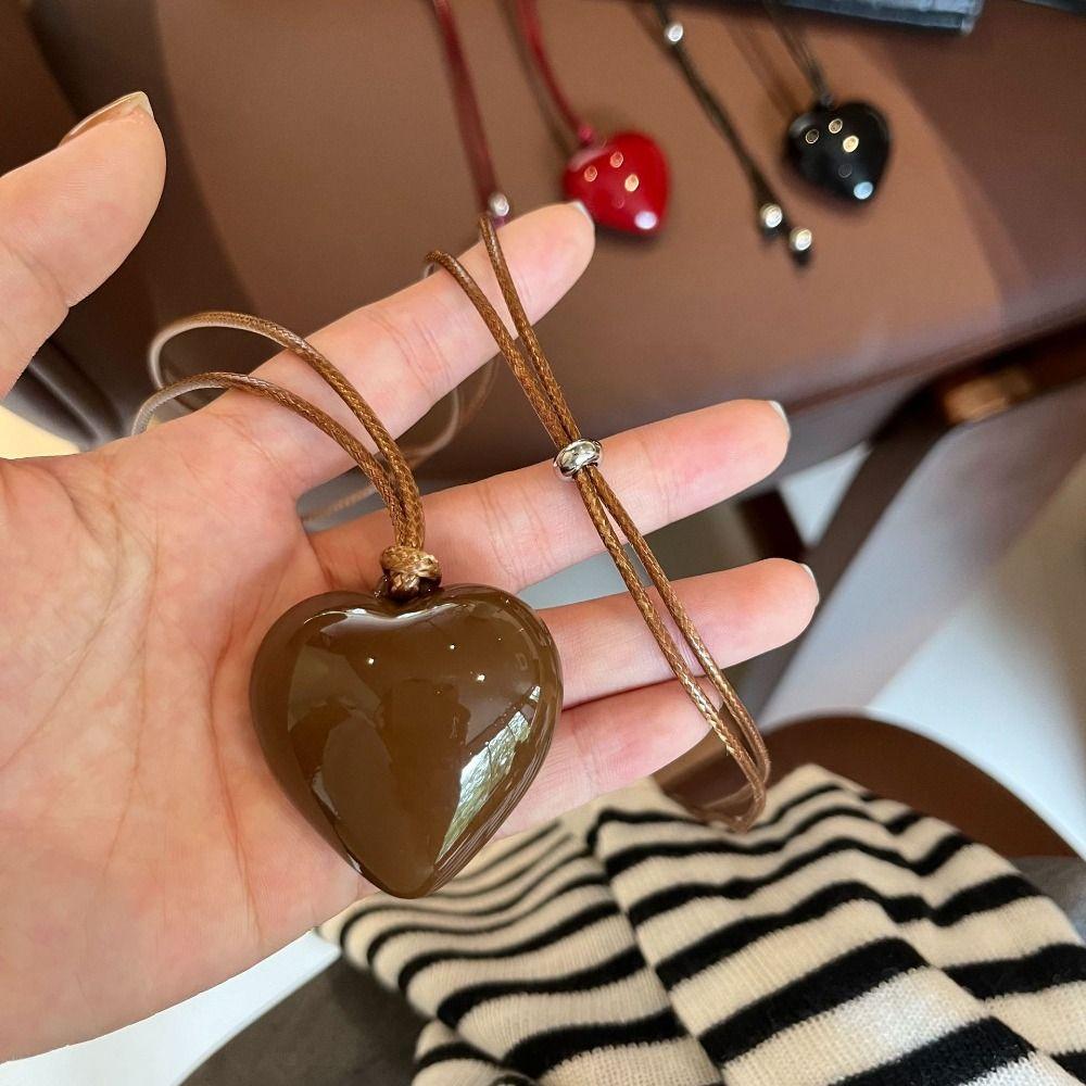 Ожерелье-цепочка из веревки с шармами, Дизайн меньшинства, Цепочка для свитера, Ожерелье с подвеской в стиле ретро-любви, Девочка