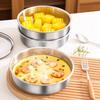 Stainless Steel Egg Steamer Bowl with Lid Food Grade Steaming Pot for Microwave Heat Resistant Custard Dish for Home Kitchen