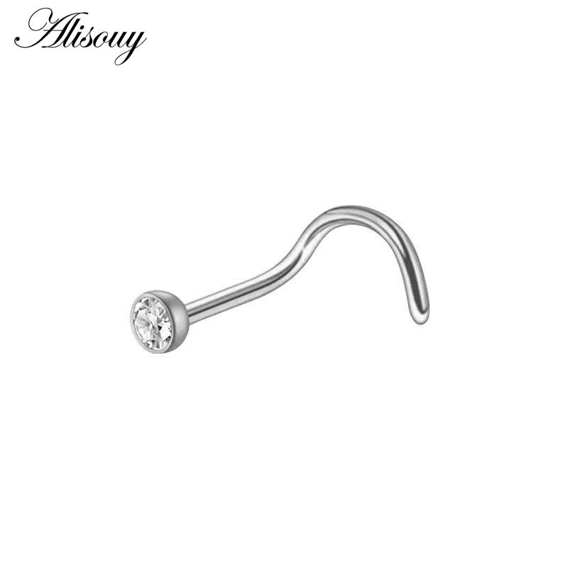 Alisouy 1Piece Steel 20G Faux Nose Rings Fake Septum Rings Hoop Nostril Daith Piercing Fake Clip On Nose Rings Oreja Piercings Jewelry