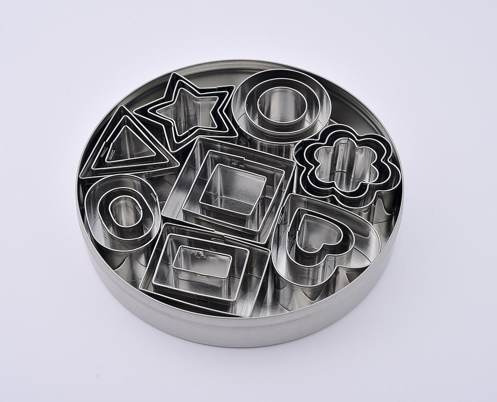 Форма для печенья ShengHai, многоугольная, в форме звезды, для резки кондитерских изделий, инструменты для выпечки ручной работы из пищевой нержавеющей стали (Набор 24)