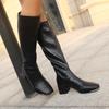 Rear zipper women's boots Korean version thick heel solid color women's boots Internet celebrity simple Martin boots women 2025 autumn and winter new