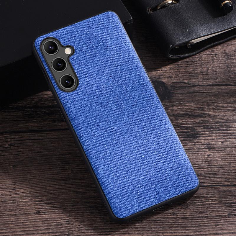 Подходит для чехла на мобильный телефон Samsung S25Ultra, защитного чехла A35, A15, A25 с тканевым узором, нового креативного чехла S23FE