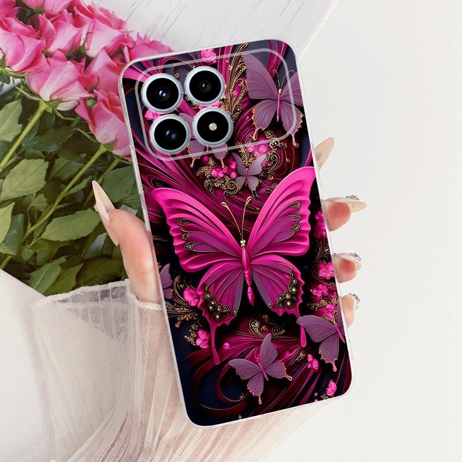 For Xiaomi Poco F8 Pro 2025 Cute Flower Butterfly Cat Painted Case For Poco F8Pro 5G Soft Silicone TPU Phone Cases