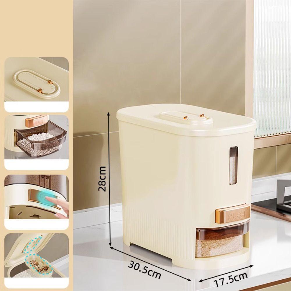 Герметичный контейнер для риса большой вместимости 6/11 кг, ведро для хранения порошка, новая кухонная коробка для хранения