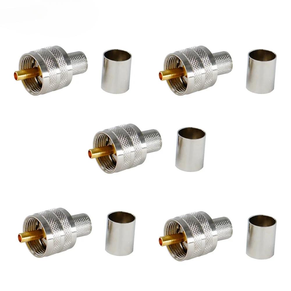 50 шт. PL259 UHF штекер коаксиальный разъем RF обжимной для кабеля RG8 LMR400 RG213 RG165 RG214 RG393 Pigtail