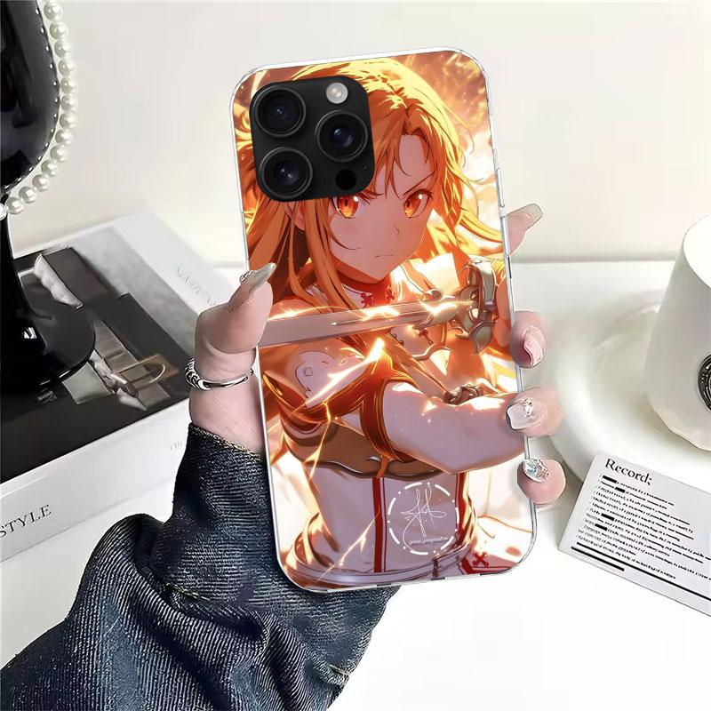 Чехол для телефона Sword Art Online Юки Асуна Мягкий для IPhone 11 17 Air 16E 16 Pro Max 15 + 14 Plus 13 Mini 12 Apple 7 SE 8 Fundas Coq