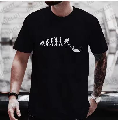 Diver 200 Bar Funny T-Shirt Men Summer Summer Wide Array Shirt Short Sleeve Streetwear Top
