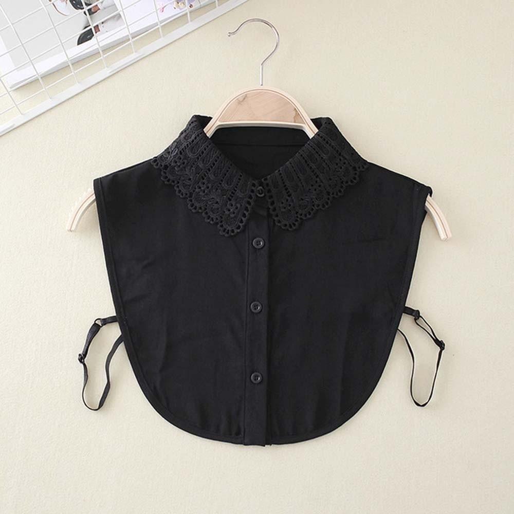 Fashion White Lace Fake Collar Black Vintage Shawl Detachable Front Tie Elegant Iris Blouse Shoulders Fake Collar Ladies