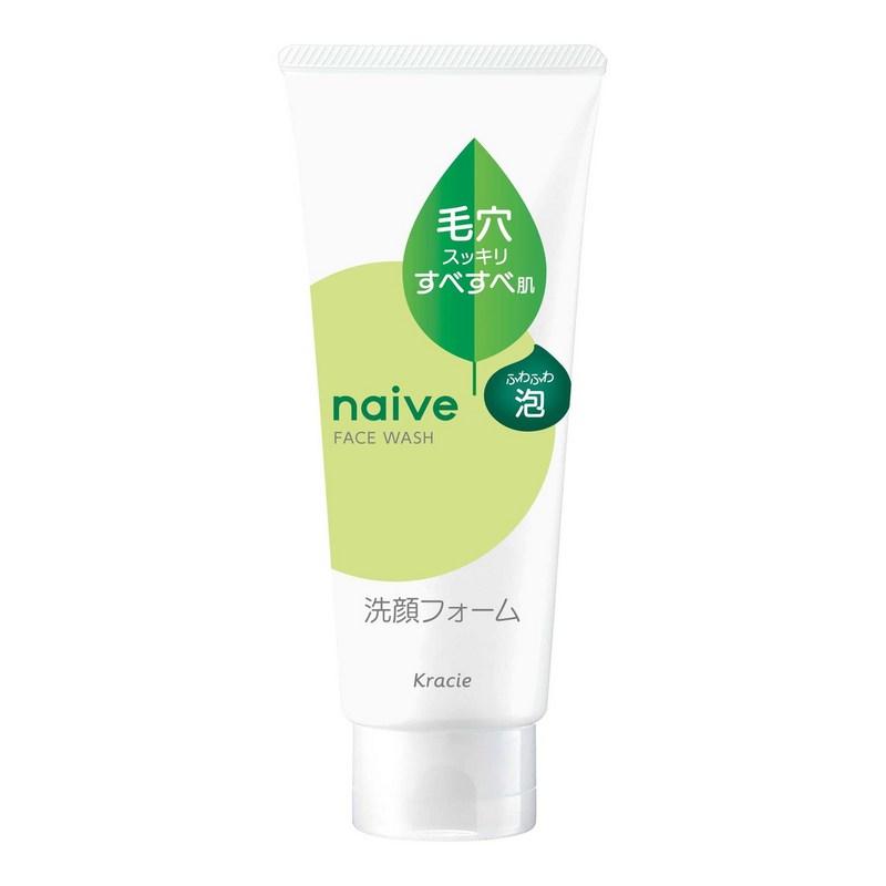 Kracie Naive Очищающая пенка для лица с зеленым чаем 130 г 4 шт.