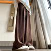 European Cotton Wool Wide-leg Pants for Women Loose Autumn and Winter Lazy Casual Slim Loose Wide-leg Pants Floor-moving Pants