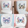 Painted Butterfly Flowers Bathroom Toilet and Toilet Stickers for Home Beautification