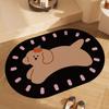 Коврик для ванной из диатомовой грязи с высокой впитывающей способностью, коврик для туалета, нескользящий ковер, милый мультяшный котенок, коврик для ванной