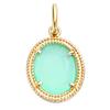 [Q7596] - Gold Plated Pendant 'Cléopatra' Turquoise Milky Gold - 15x13 Mm