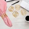 6/12Pcs Golden Napkin Rings Metal Hollow Triangle Circle Design Napkin Holders Buckles Family Dinner Wedding Party Table Decoration