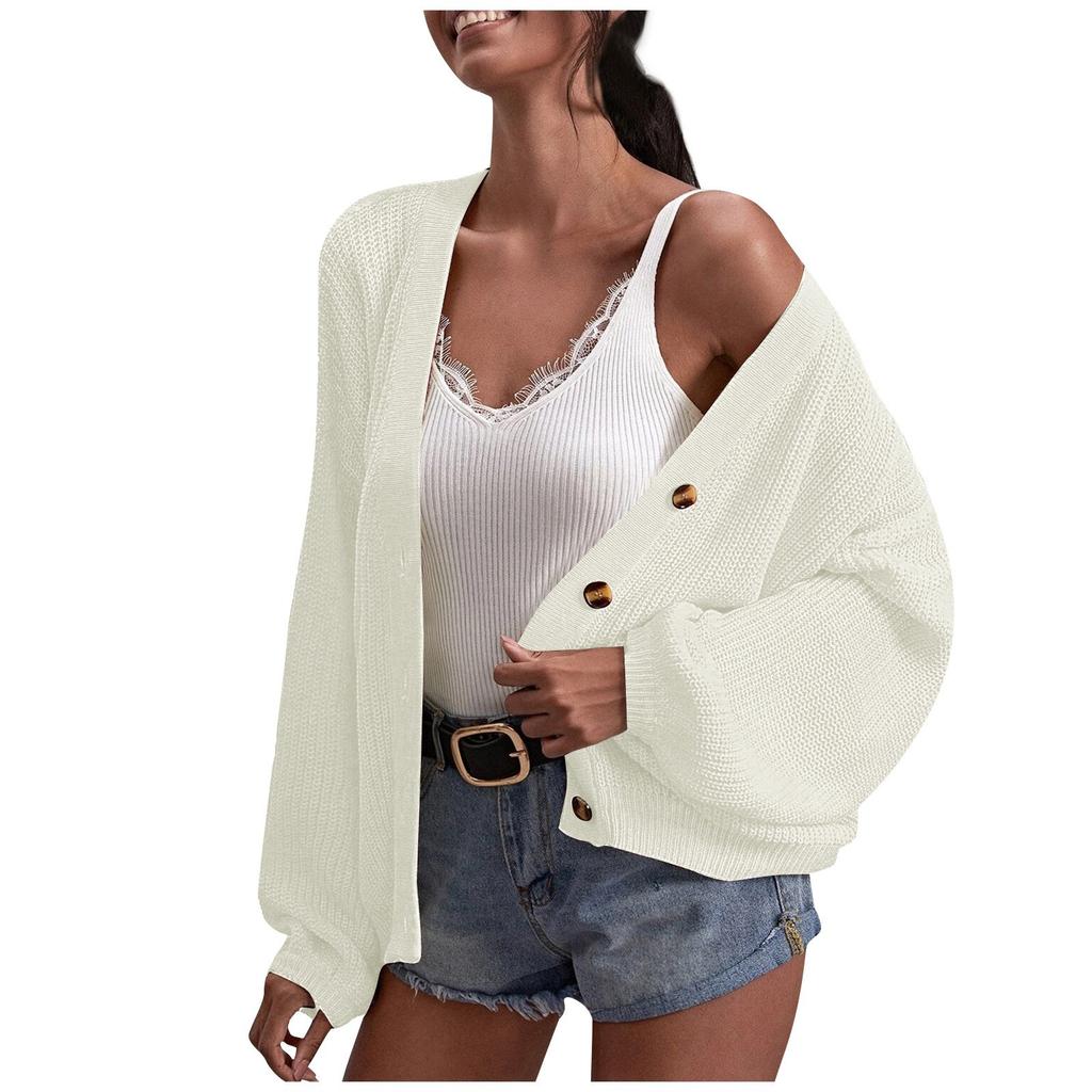 Женская мода, повседневный однотонный кардиган с длинными рукавами и пуговицами на груди, топы, куртка