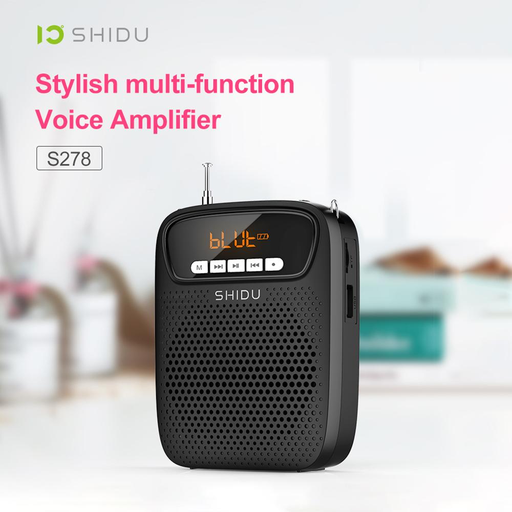 SHIDU 15 Вт перезаряжаемый портативный Bluetooth усилитель голоса для учителя проводной микрофон FM-радио AUX аудиозапись динамик S278