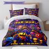 Pacman Pattern Bedding Set Quilt Cover Pillowcase Home Decor Gift (1 * duvet cover + 2 * pillowcase, without core)
