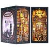 CRESYMME Book Nook Dollhouse Leeds Miniature House Log Cabin Kit, Wooden 3D Puzzle, Handmade for Adults, with LED Light (Light and Shadow Room)