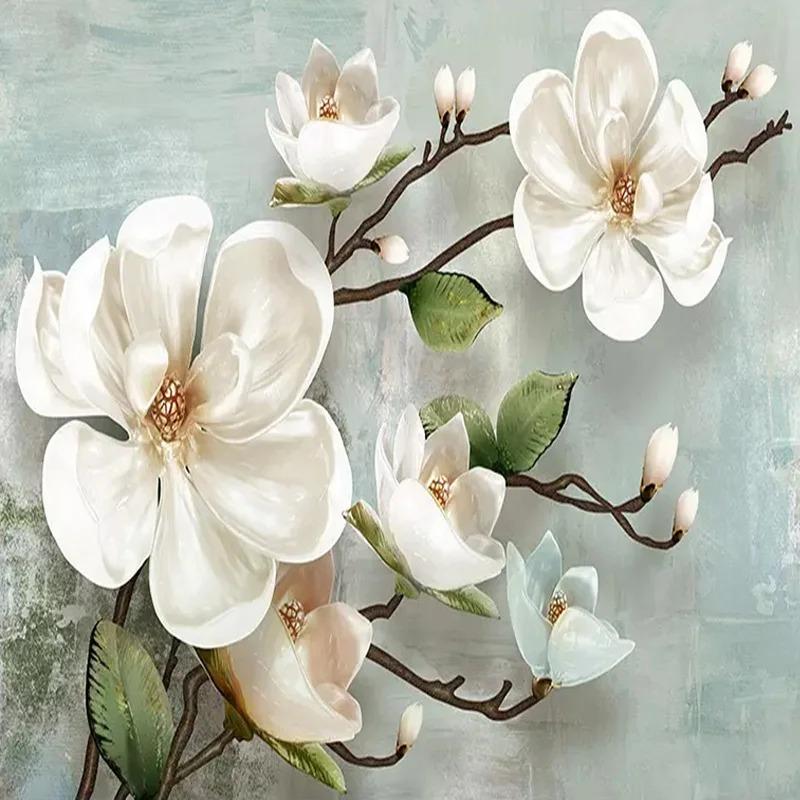 Современный декор Обои 3D стерео картина маслом Цветочная фотообои Гостиная Спальня Фрески Домашний декор