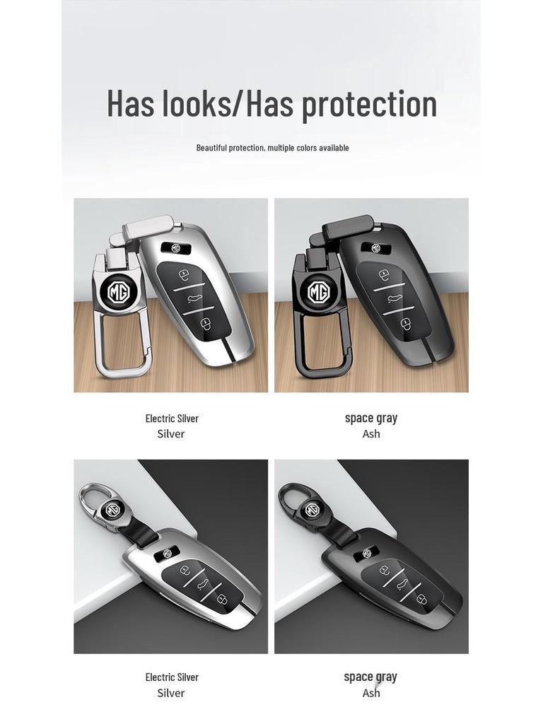 Key Case for 22 MG6 Models & 21 6Pro5 Models with Metal Shell & EZS Buckle - Fits MG Navigator, ZS, HS - Minimalist Style