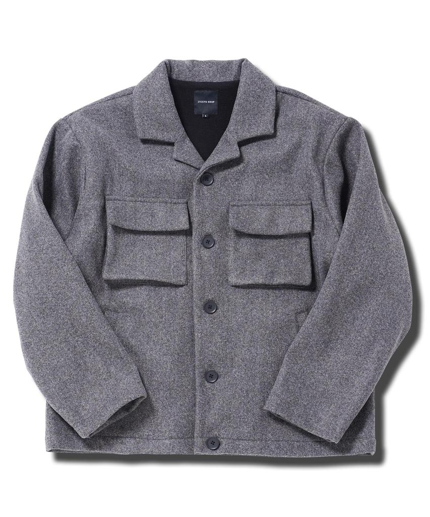 Купить Tech Melton Lining Fleece Jacket XL Mixed Grey Jacket Casual Open Gate Short Length Stretch Elastic Military Pocket Upperwear Autumn Clothes