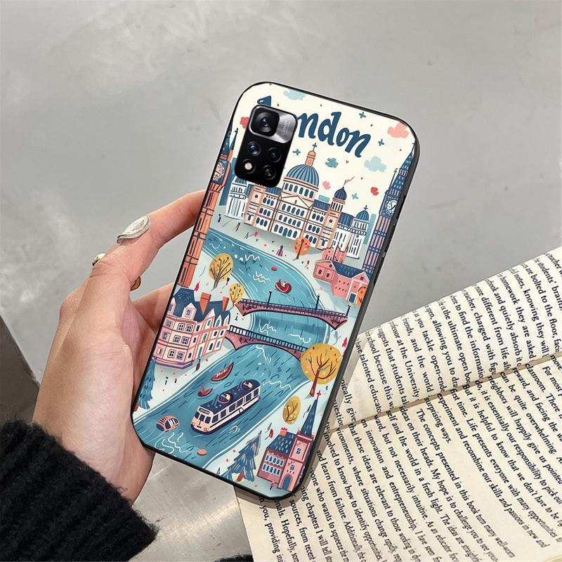 Лондонская эстетика Чехол для телефона Funda Для Xiaomi Redmi note 14 Pro 14 13 12 11 10 Pro 14S 12S 11S Redmi 14C 13C 10