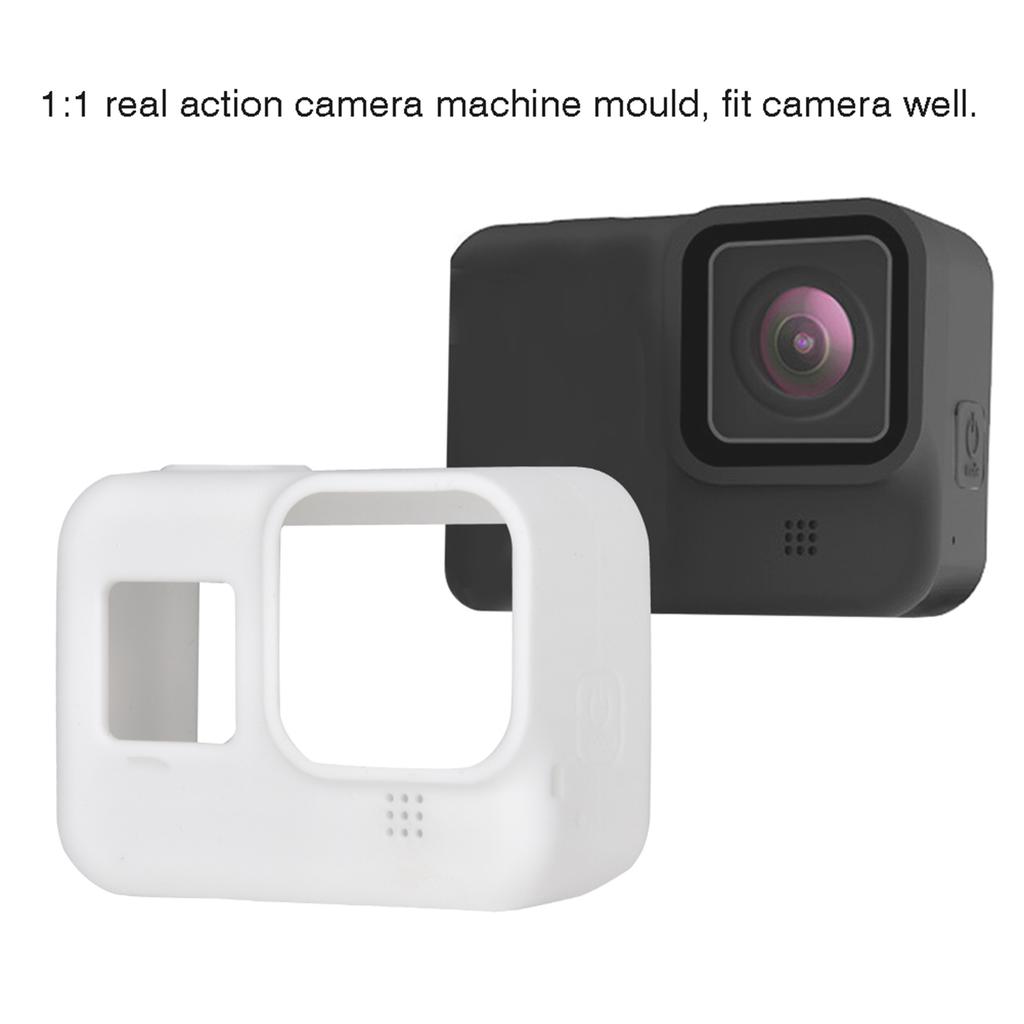 Silicone Anti Fall Protective Cover Case Accessory for 8 Action Camera(white )