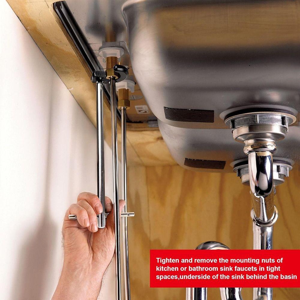 Adjustable Basin Wrench Multi-functional Faucet Wrench Portable Tap Nut Spanner