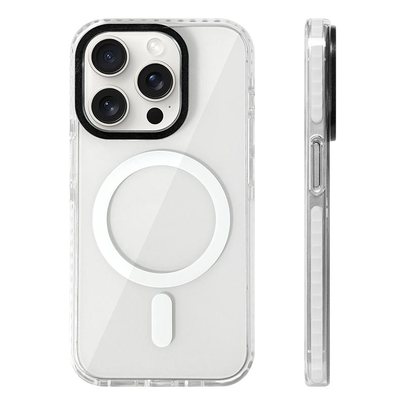 Неоново-желтый прозрачный силиконовый чехол для телефона iPhone 12-17 Pro Max с MagSafe