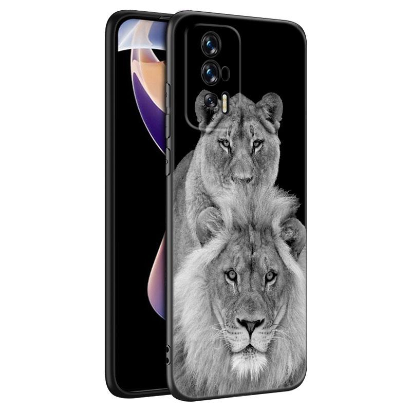 Силиконовый чехол для телефона Animal Lion Black для Xiaomi Redmi 7A 8A 9A 10A 11A 9C 10C 12C 13C 11 Prime A1 A2 Plus 12 4G Note 9T 12R