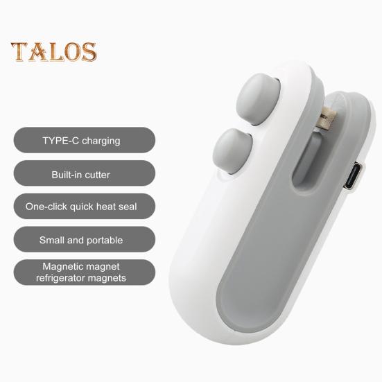 Mini Bag Sealer 2-in-1 Rechargeable Bag Sealing Machine for Snack Bags Portable Handheld Food Sealer Heat Sealing Cutting Plastic Bag